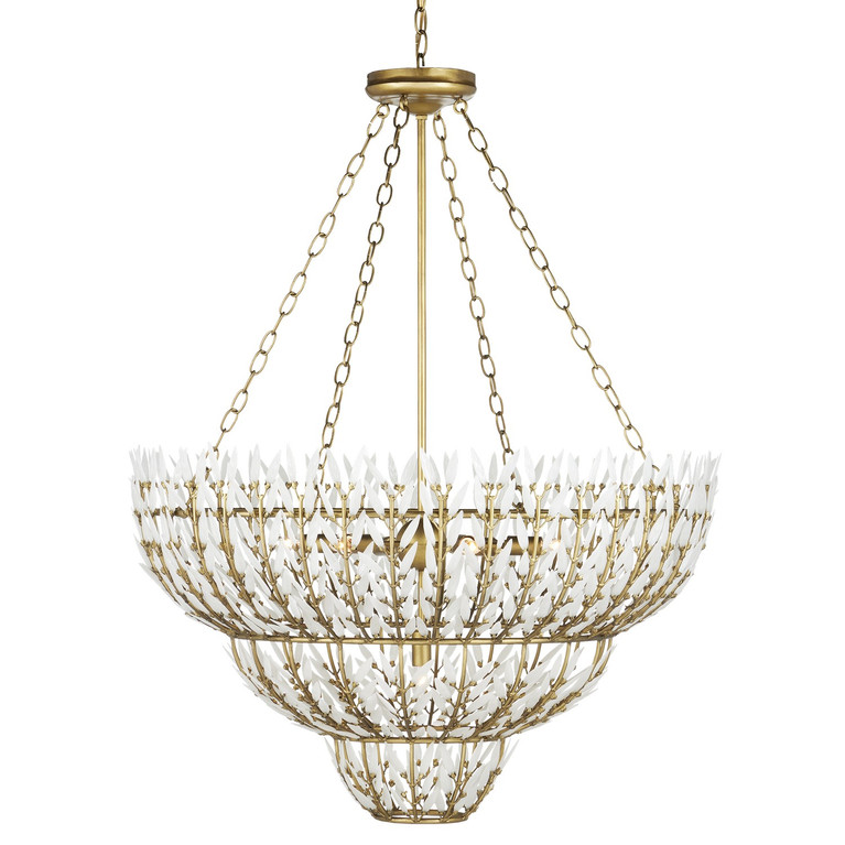 Currey and Company - 9000-1099 - Seven Light Chandelier - Magnum Opus - Brass/White