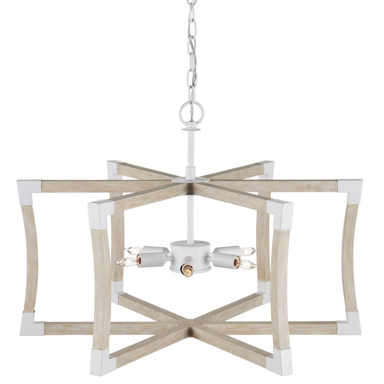 Currey and Company - 9000-1111 - Six Light Lantern - Bastian - Sandstone/Sugar White