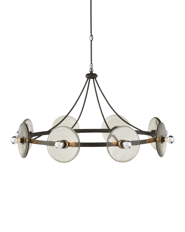 Currey and Company - 9000-1150 - Eight Light Chandelier - Circumstellar - Black Iron/Clear
