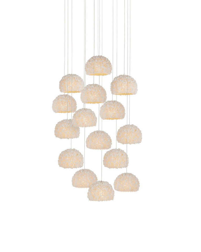 Currey and Company - 9000-1180 - 15 Light Pendant - Virtu - Natural/Silver