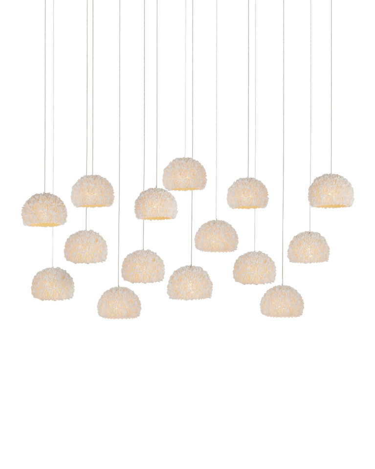 Currey and Company - 9000-1181 - 15 Light Pendant - Virtu - Natural/Silver