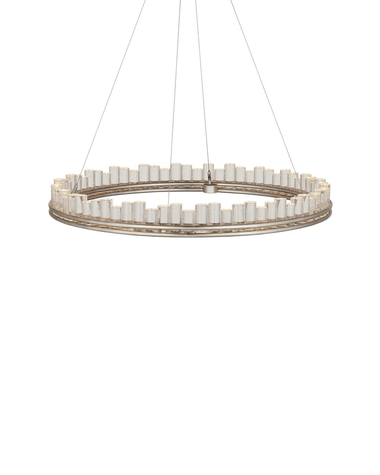 Currey and Company - 9000-1220 - One Light Chandelier - Pleiades - Contemporary Silver Leaf/Contemporary Silver/Clear