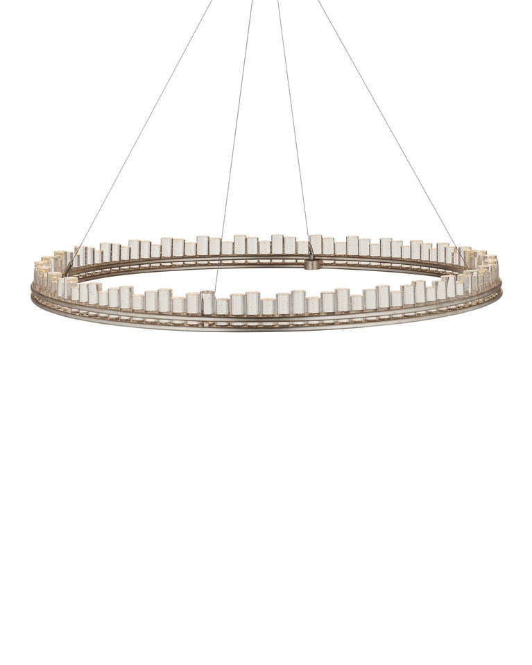 Currey and Company - 9000-1221 - One Light Chandelier - Pleiades - Contemporary Silver Leaf/Contemporary Silver/Clear