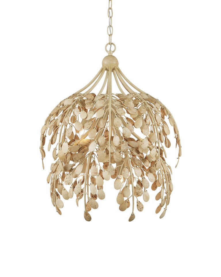Currey and Company - 9000-1265 - Six Light Pendant - Maypan - Natural/Coco Cream