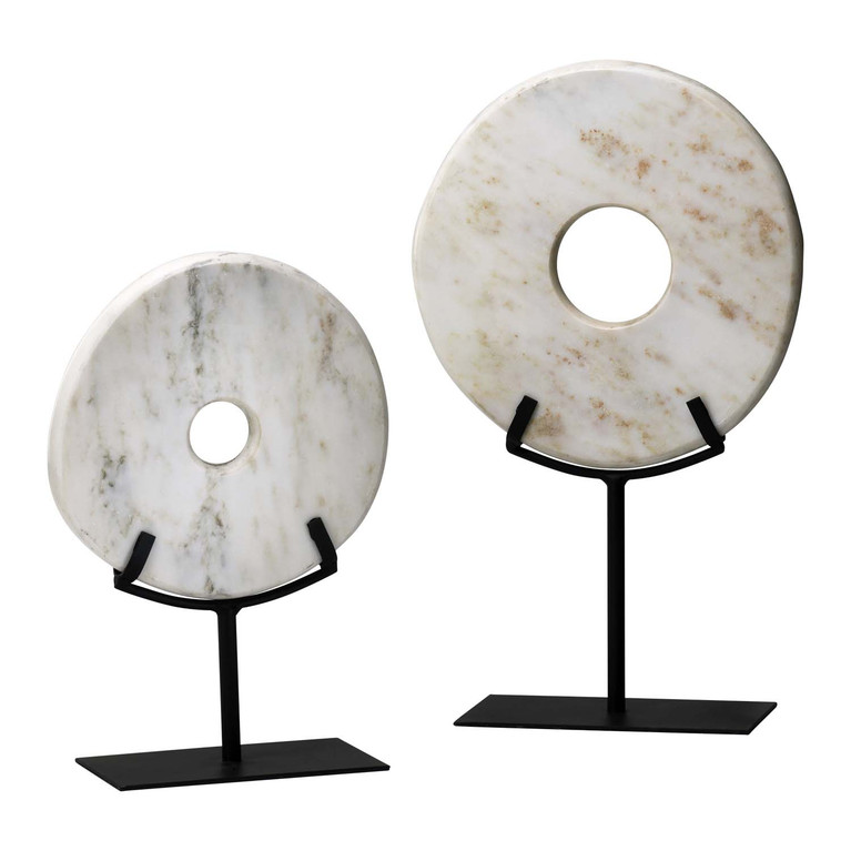 Cyan - 02308 - Sculpture - Disk On Stand - White