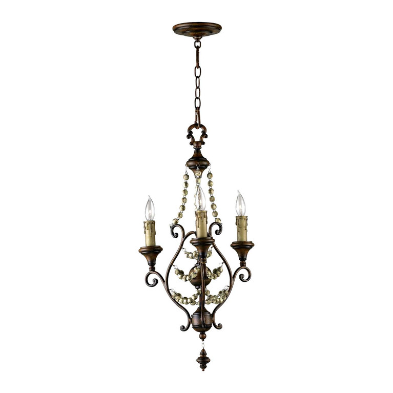 Cyan - 03010 - Three Light Chandelier - Meriel - Antiqued Sienna