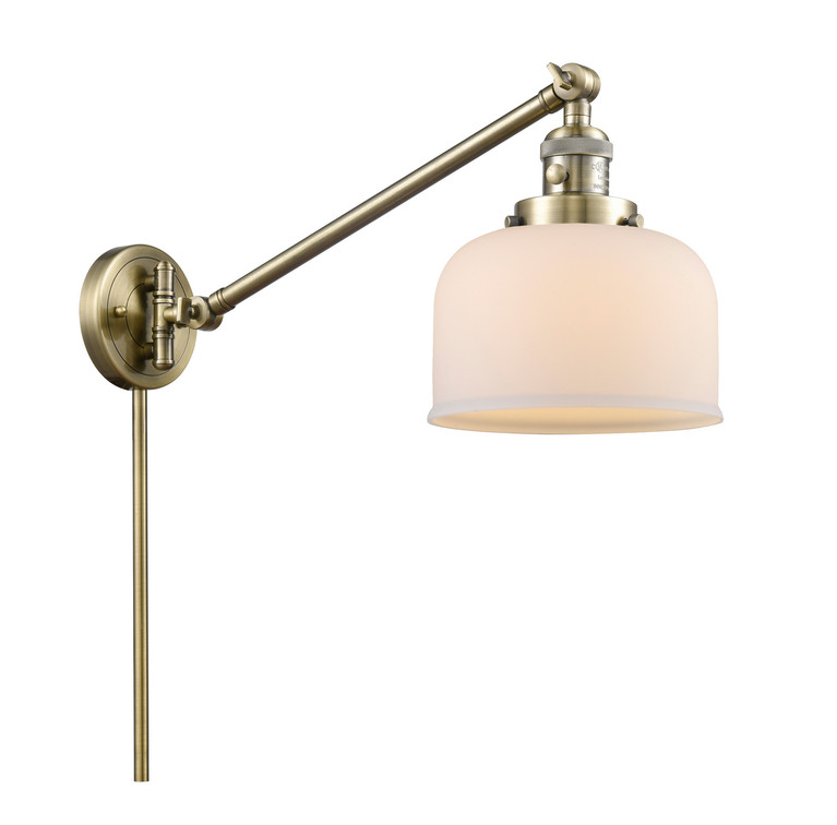 manufacturer_finish:Antique Brass|manufacturer_glass:Cased Matte White Large Bell|light_output:220.00lm|color_temperature:2200K|cri:99