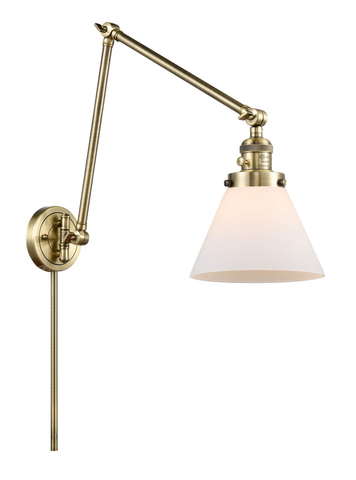 manufacturer_finish:Antique Brass|manufacturer_glass:Cased Matte White Large Cone|light_output:220.00lm|color_temperature:2200K|cri:99