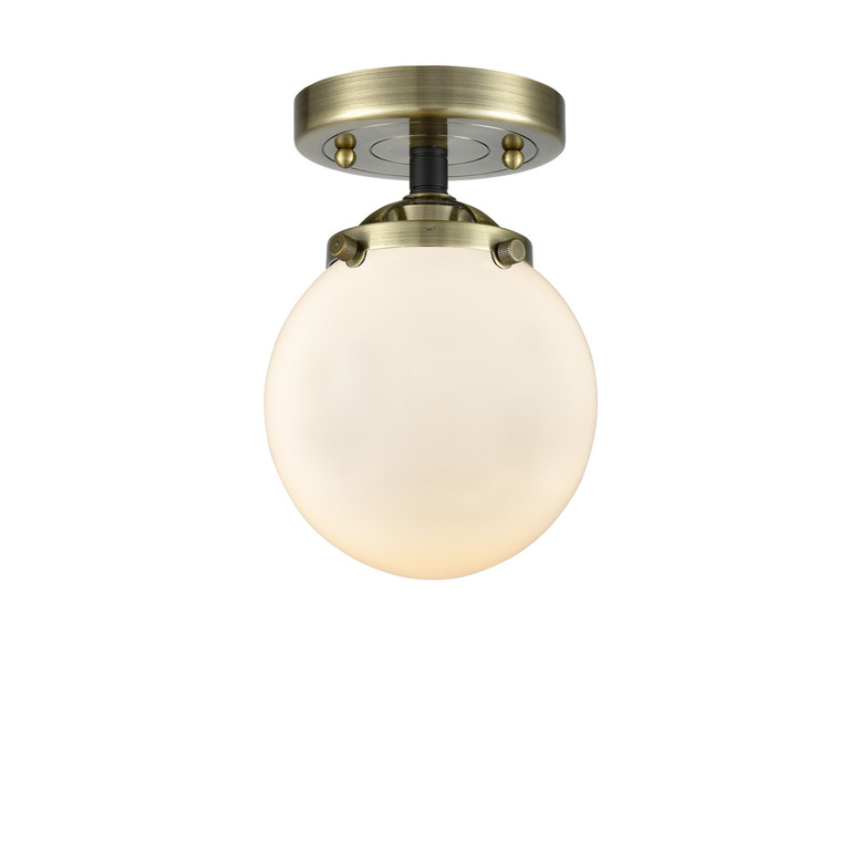 manufacturer_finish:Black Antique Brass|manufacturer_glass:Cased Matte White Beacon|light_output:220.00lm|color_temperature:2200K|cri:99