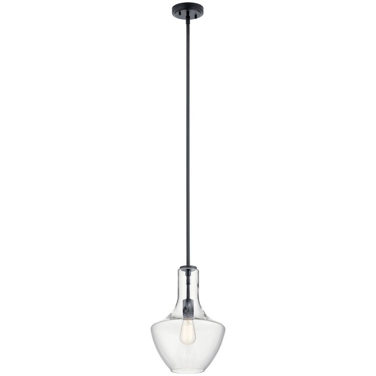 Kichler - 42141BK - One Light Pendant - Everly - Black