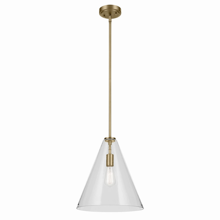 Kichler - 42200NBR - One Light Pendant - Everly - Natural Brass