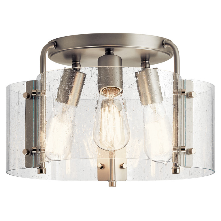 Kichler - 42954NI - Three Light Semi Flush Mount - Thoreau - Brushed Nickel