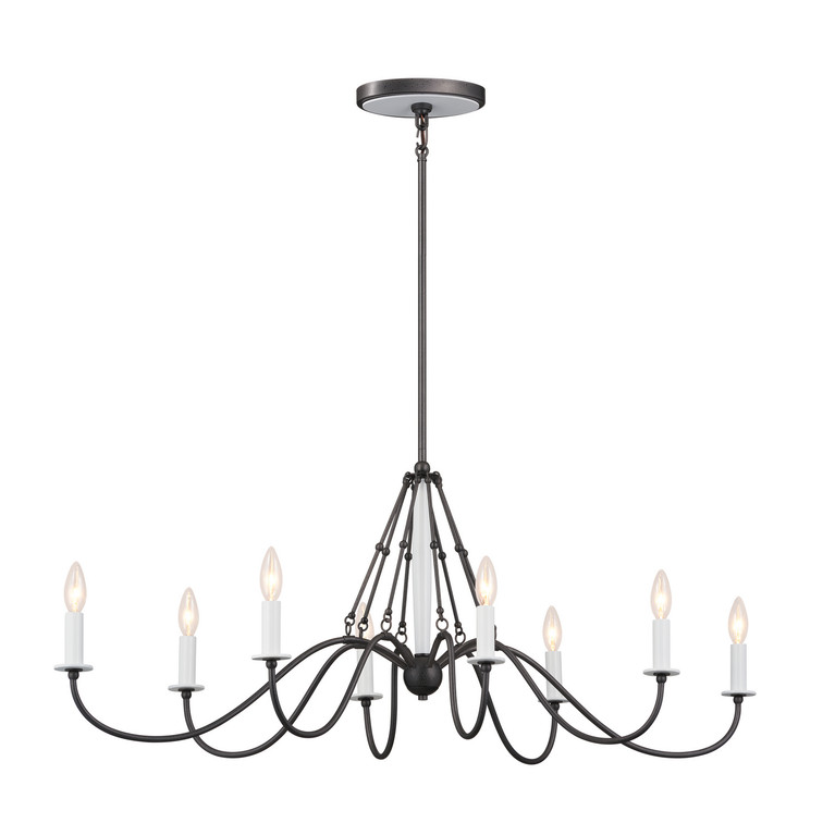 Kichler - 52457AVI - Eight Light Linear Chandelier - Freesia - Anvil Iron