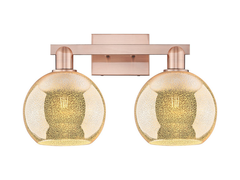 Innovations - 716-2W-AC-G128-8 - Two Light Bath Vanity - Arcadia - Antique Copper