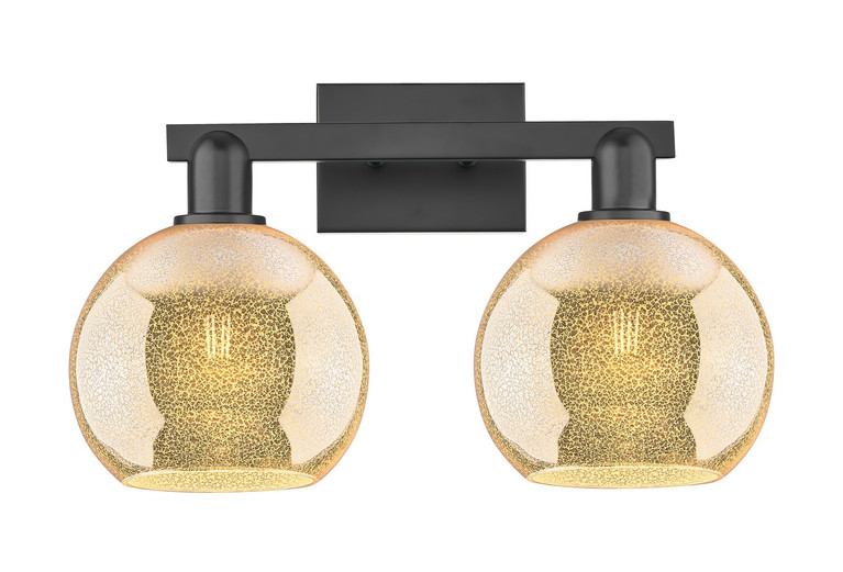 Innovations - 716-2W-BK-G128-8 - Two Light Bath Vanity - Arcadia - Matte Black