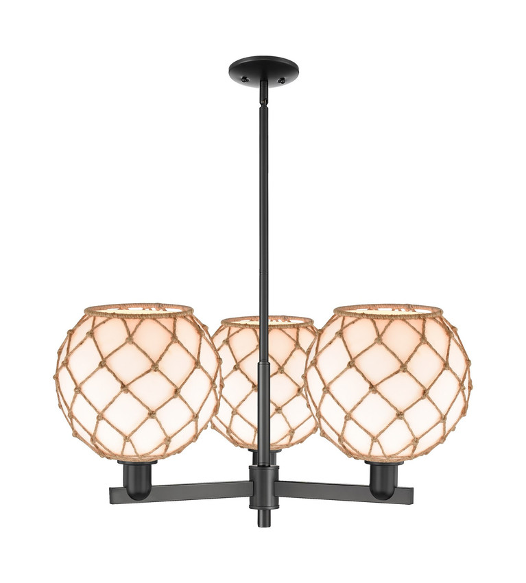 Innovations - 716-3CR-BK-G121-10RB - Three Light Pendant - Arcadia - Matte Black
