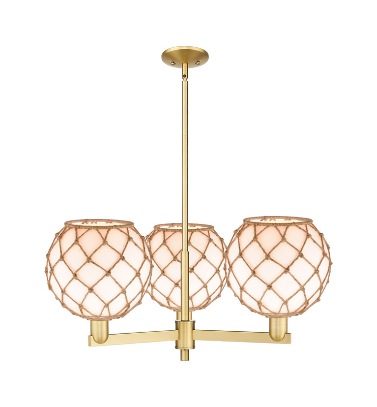 Innovations - 716-3CR-SG-G121-10RB - Three Light Pendant - Arcadia - Satin Gold