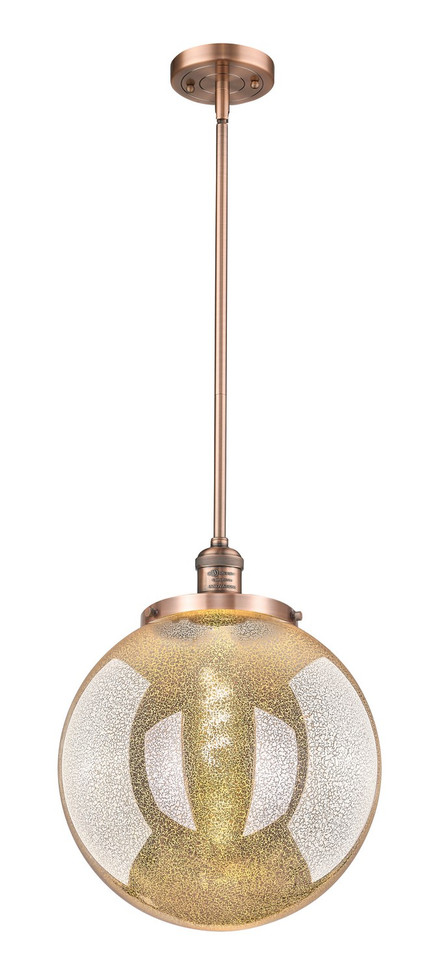 Innovations - 201S-AC-G208-14 - One Light Pendant - Franklin Restoration - Antique Copper