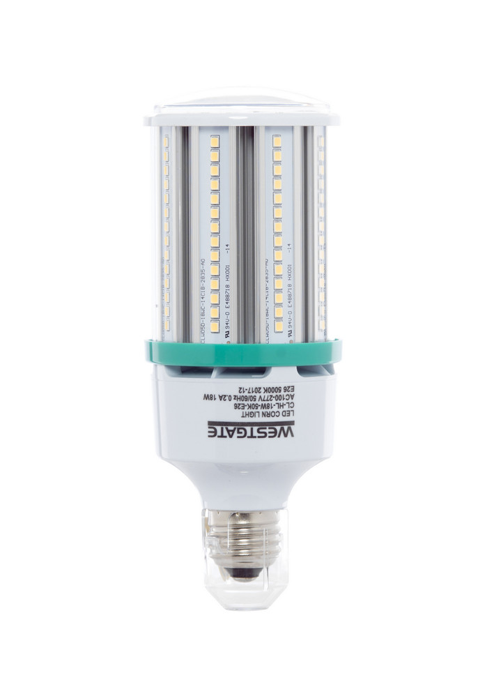 Westgate - CL-HL-18W-50K-E26 - High-Lumen LED Corn Lamp With Up Light - White