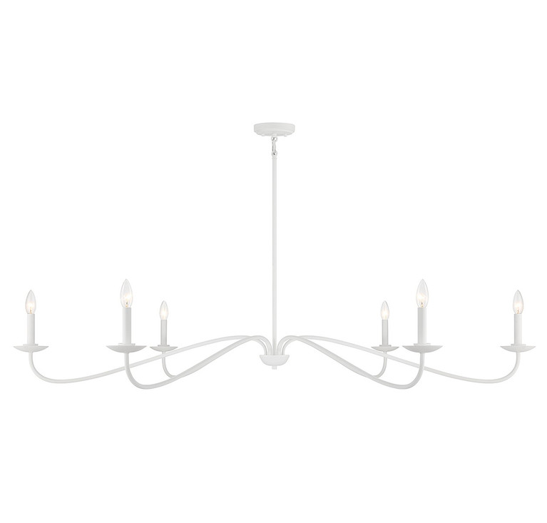 Meridian - M100119BQW - Six Light Chandelier - Bisque White