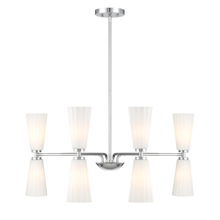 Meridian - M100126CH - Eight Light Chandelier - Chrome