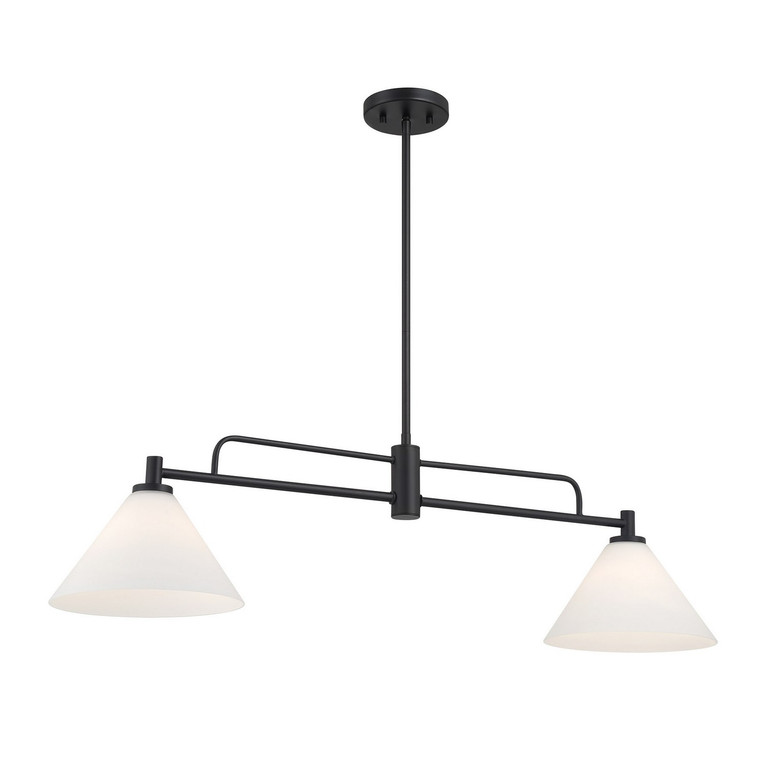 Meridian - M100136MBK - Two Light Linear Chandelier - Matte Black