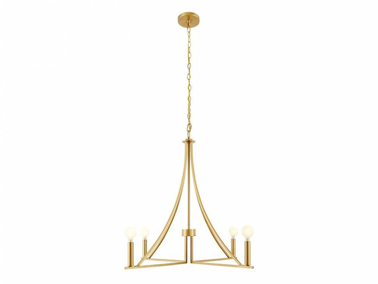 Meridian - M100141NB - Four Light Chandelier - Natural Brass