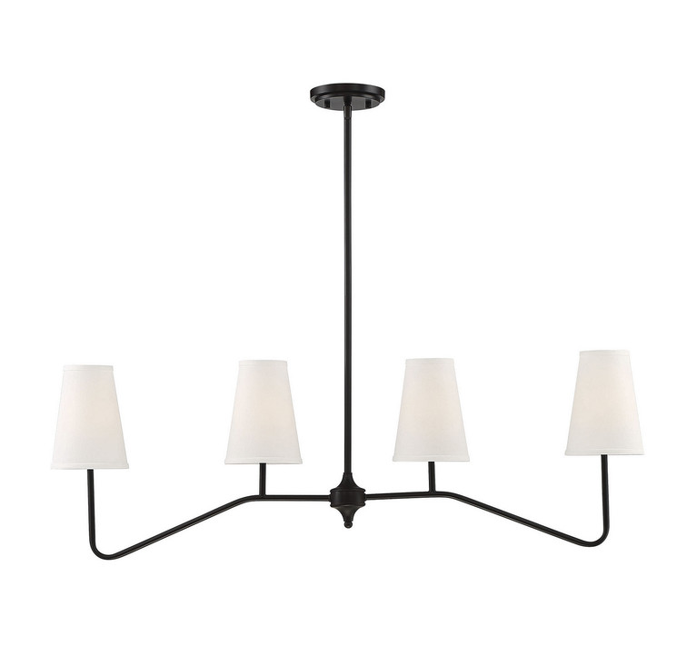 Meridian - M10078ORB - Four Light Linear Chandelier - Mchan - Oil Rubbed Bronze