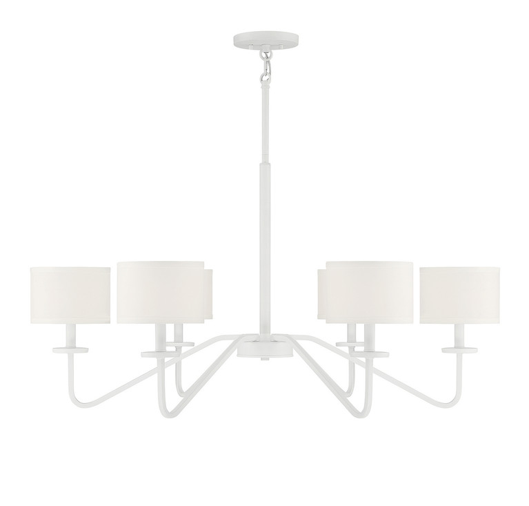 Meridian - M10092BQW - Six Light Chandelier - Bisque White