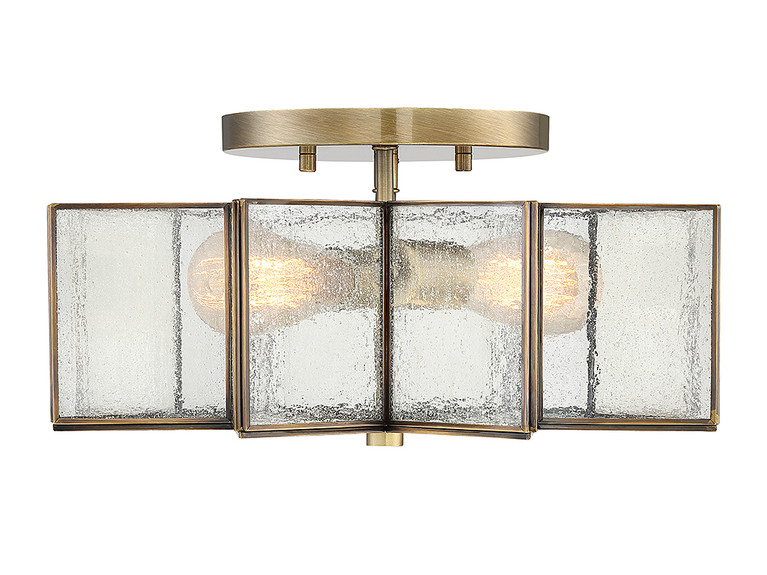 Meridian - M60004NB - Two Light Semi-Flush Mount - Msemi - Natural Brass