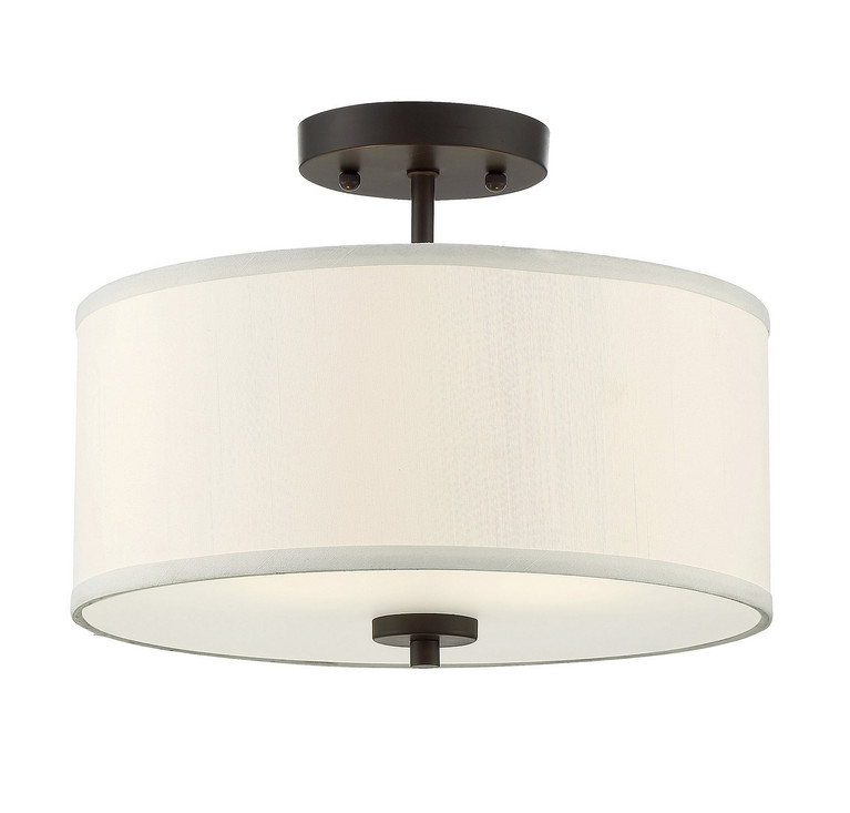 Meridian - M60008ORB - Two Light Semi-Flush Mount - Msemi - Oil Rubbed Bronze