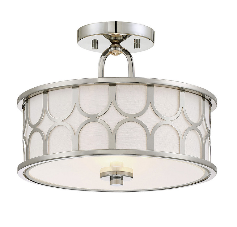 Meridian - M60015PN - Two Light Semi-Flush Mount - Msemi - Polished Nickel