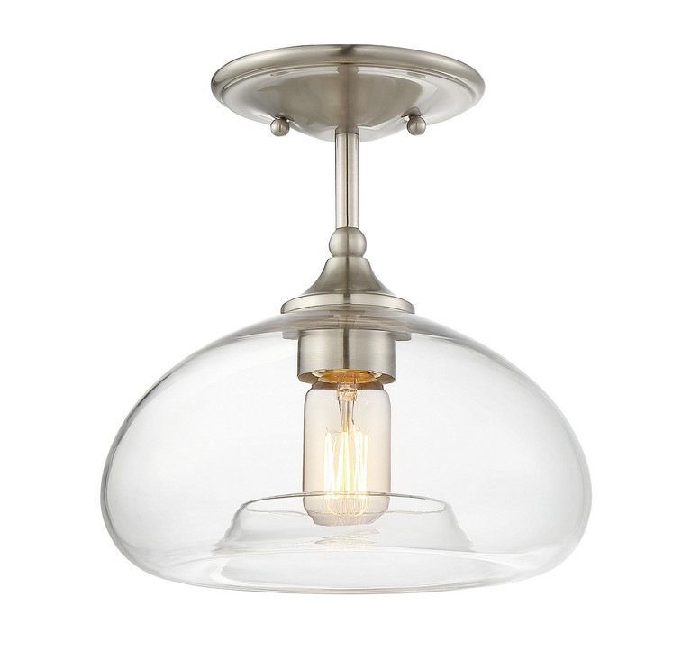 Meridian - M60017BN - One Light Semi-Flush Mount - Msemi - Brushed Nickel