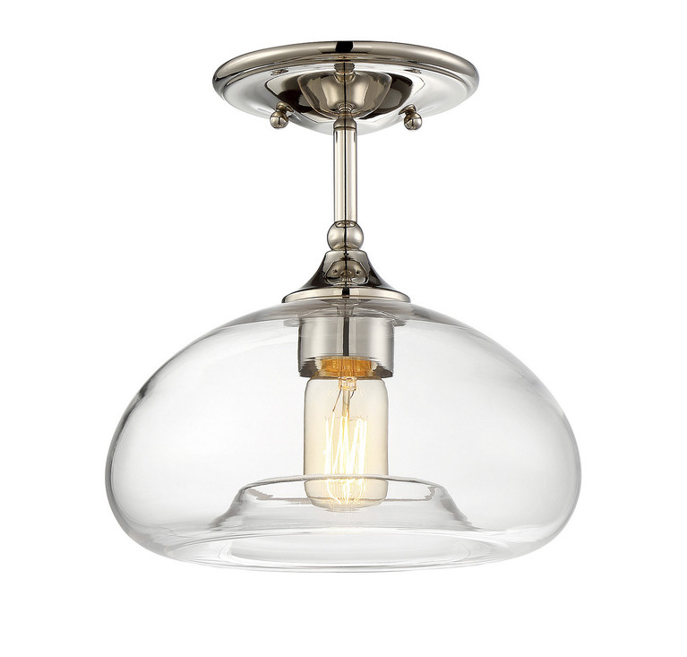 Meridian - M60017PN - One Light Semi-Flush Mount - Msemi - Polished Nickel