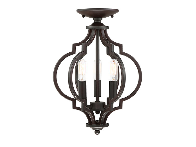 Meridian - M60055ORB - Three Light Convertible Semi-Flush/Pendant - Msemi - Oil Rubbed Bronze