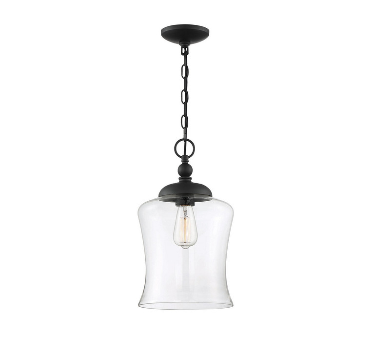 Meridian - M70019MBK - One Light Pendant - Mpend - Matte Black