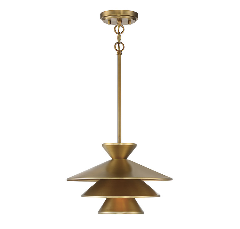 Meridian - M70096NB - One Light Pendant - Natural Brass
