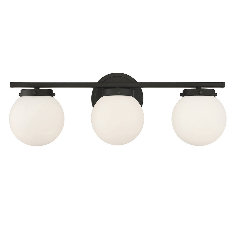 Meridian - M80023MBK - Three Light Bathroom Vanity - Matte Black