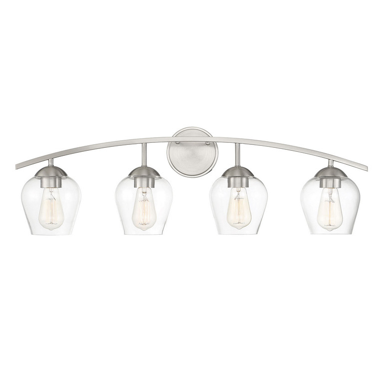 Meridian - M80033BN - Four Light Bathroom Vanity - Mbath - Brushed Nickel