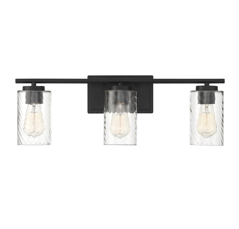 Meridian - M80038MBK - Three Light Bathroom Vanity - Mbath - Matte Black