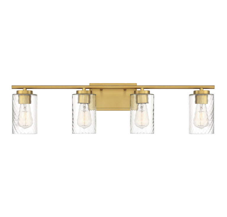 Meridian - M80039NB - Four Light Bathroom Vanity Light - Mbath - Natural Brass