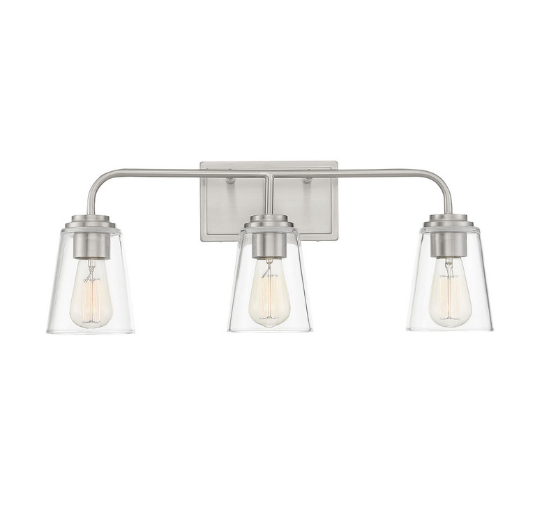 Meridian - M80044BN - Three Light Bathroom Vanity - Mbath - Brushed Nickel