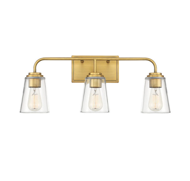 Meridian - M80044NB - Three Light Bathroom Vanity - Mbath - Natural Brass