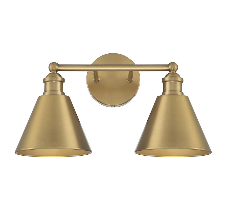 Meridian - M80063NB - Two Light Bathroom Vanity - Natural Brass