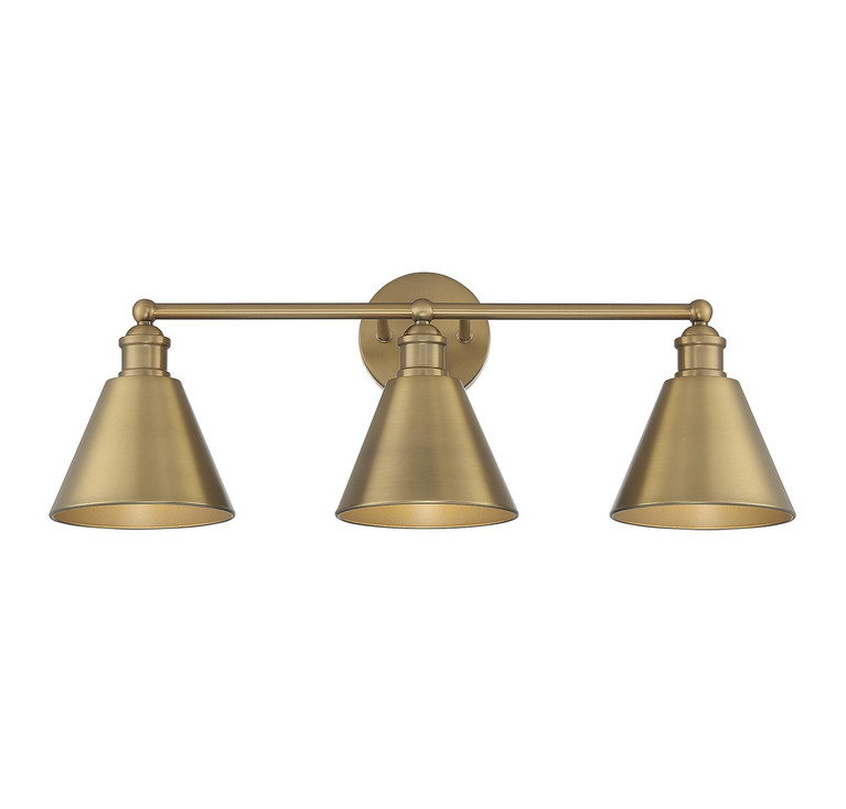 Meridian - M80064NB - Three Light Bathroom Vanity - Natural Brass