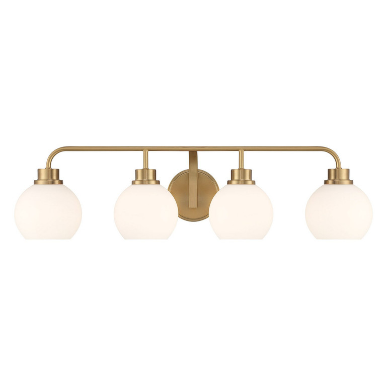 Meridian - M80082NB - Four Light Bathroom Vanity - Natural Brass