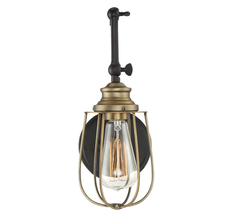 Meridian - M90022ORBNB - One Light Wall Sconce - Mscon - Oil Rubbed Bronze with Natural Brass