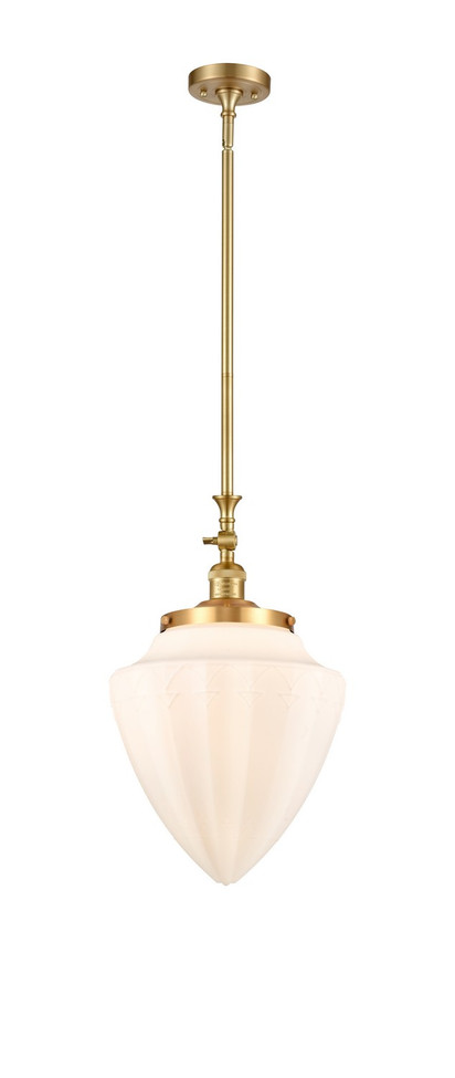 manufacturer_finish:Satin Gold|manufacturer_glass:Cased Matte White Large Bullet|light_output:220.00lm|color_temperature:2200K|cri:99