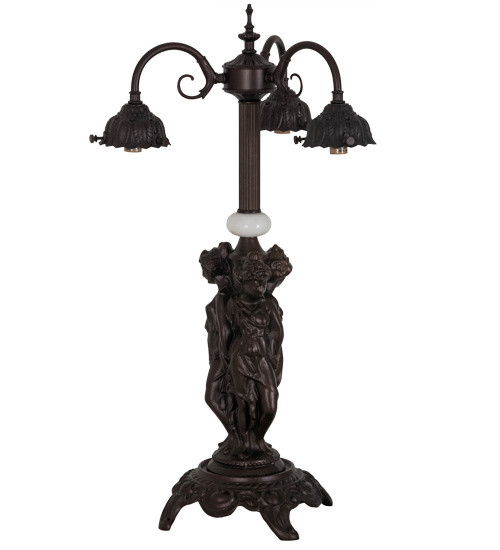 Meyda Tiffany - 10149 - Three Light Table Base - Three Graces - Mahogany Bronze