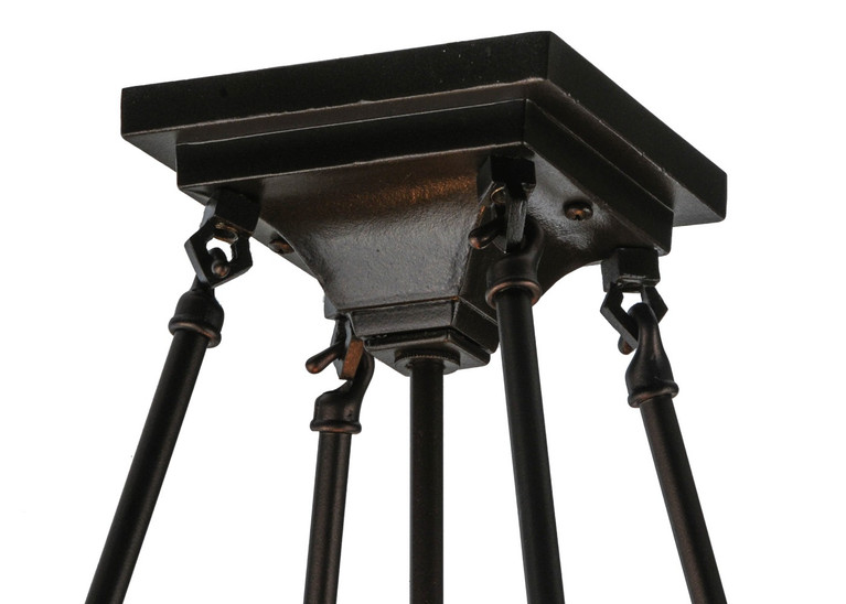 Meyda Tiffany - 105623 - Four Light Semi-Flushmount Hardware - Mission - Mahogany Bronze